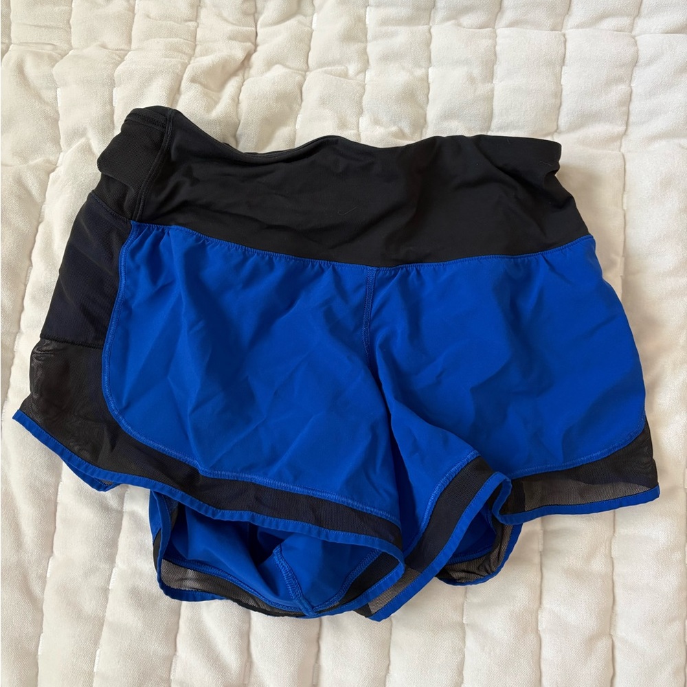 lululemon athletica Black and Royal Blue Running Shorts